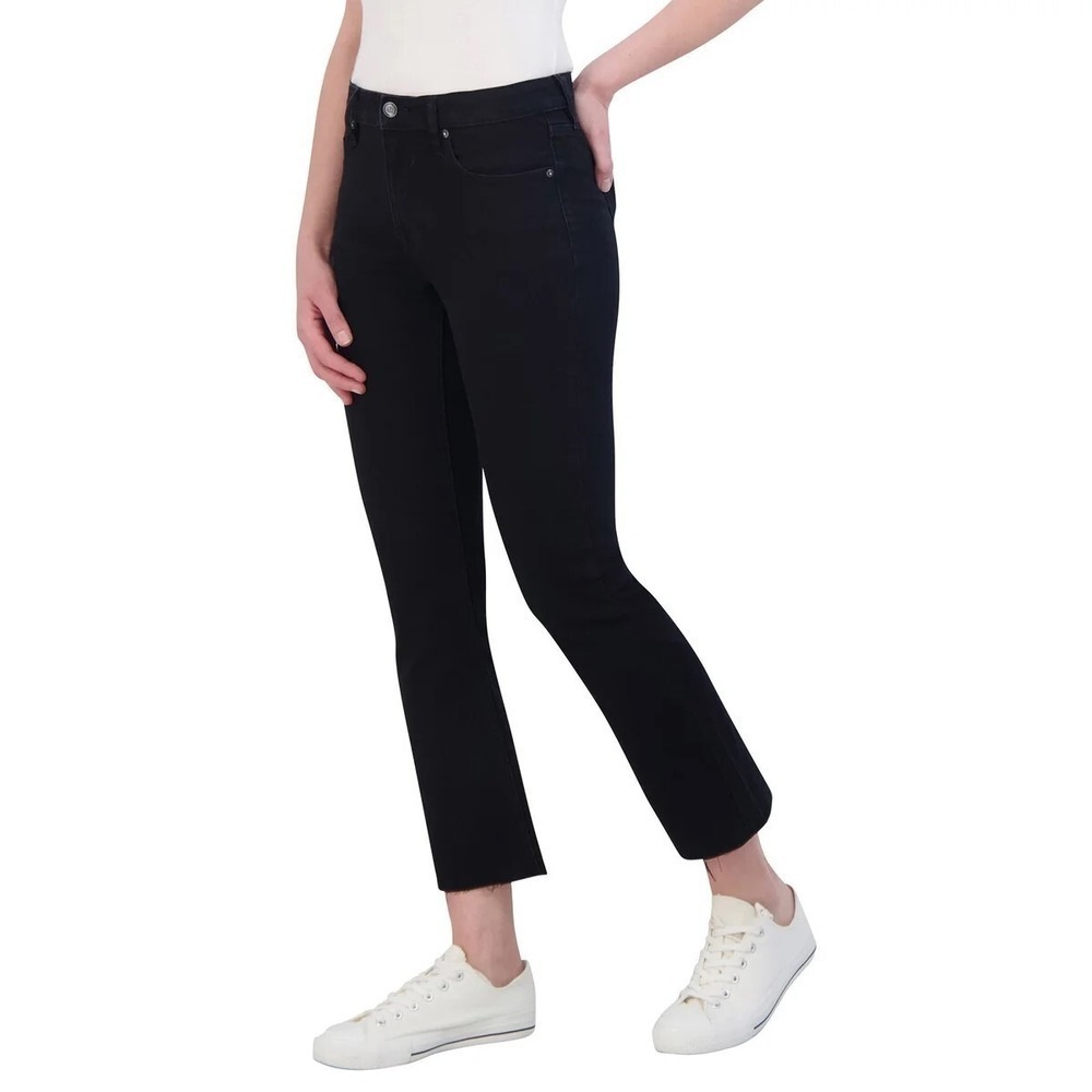 Vigoss Ladies Black Marley Raw Hem Crop Bootcut Jeans Size 29 NEW - Picture 2 of 6